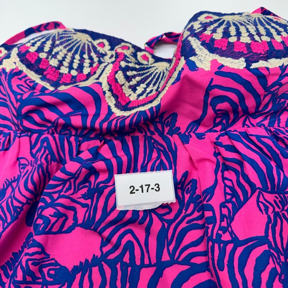 Lilly Pulitzer Dress Women Size 12 Pink Zebra Print Bernadetta Preppy Maxi - Picture 7 of 9